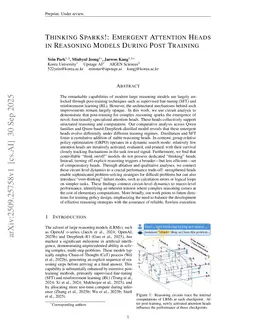 Thinking Sparks!: Emergent Attention Heads in Reasoning Models During Post Training