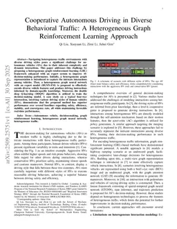 Cooperative Autonomous Driving in Diverse Behavioral Traffic: A Heterogeneous Graph Reinforcement Learning Approach