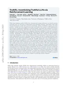 TruthRL: Incentivizing Truthful LLMs via Reinforcement Learning