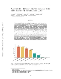 Planner-R1: Reward Shaping Enables Efficient Agentic RL with Smaller LLMs