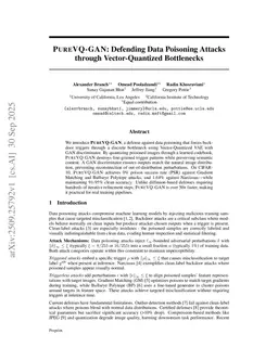 PUREVQ-GAN: Defending Data Poisoning Attacks through Vector-Quantized Bottlenecks