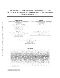 CardioForest: An Explainable Ensemble Learning Model for Automatic Wide QRS Complex Tachycardia Diagnosis from ECG