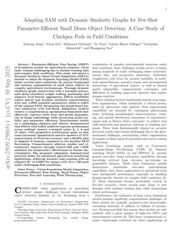 Adapting SAM with Dynamic Similarity Graphs for Few-Shot Parameter-Efficient Small Dense Object Detection: A Case Study of Chickpea Pods in Field Conditions