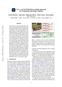 VELA: An LLM-Hybrid-as-a-Judge Approach for Evaluating Long Image Captions