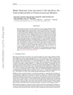 More Thought, Less Accuracy? On the Dual Nature of Reasoning in Vision-Language Models
