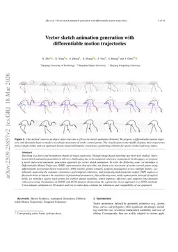 Vector sketch animation generation with differentiable motion trajectories