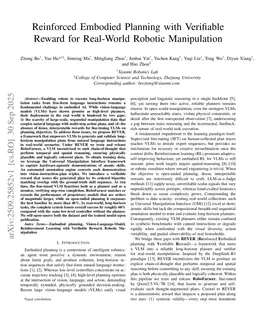 Reinforced Embodied Planning with Verifiable Reward for Real-World Robotic Manipulation