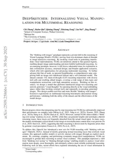 DeepSketcher: Internalizing Visual Manipulation for Multimodal Reasoning