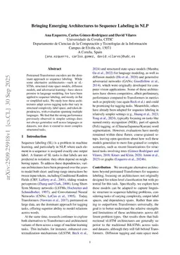 Bringing Emerging Architectures to Sequence Labeling in NLP