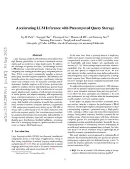 Accelerating LLM Inference with Precomputed Query Storage