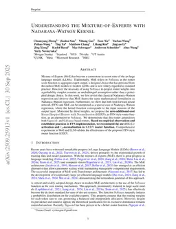 Understanding the Mixture-of-Experts with Nadaraya-Watson Kernel