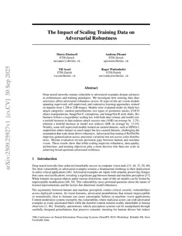 The Impact of Scaling Training Data on Adversarial Robustness