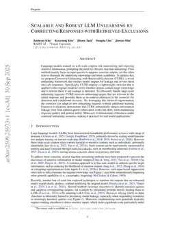 Scalable and Robust LLM Unlearning by Correcting Responses with Retrieved Exclusions