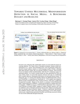Towards Unified Multimodal Misinformation Detection in Social Media: A Benchmark Dataset and Baseline