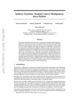 Indirect Attention: Turning Context Misalignment into a Feature