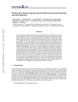 RE-Searcher: Robust Agentic Search with Goal-oriented Planning and Self-reflection