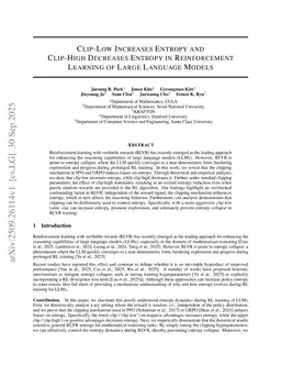 Clip-Low Increases Entropy and Clip-High Decreases Entropy in Reinforcement Learning of Large Language Models