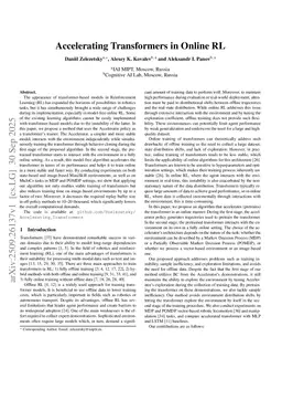 Accelerating Transformers in Online RL