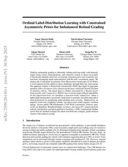 Ordinal Label-Distribution Learning with Constrained Asymmetric Priors for Imbalanced Retinal Grading