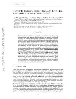 EntroPE: Entropy-Guided Dynamic Patch Encoder for Time Series Forecasting