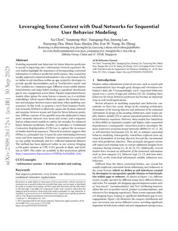 Leveraging Scene Context with Dual Networks for Sequential User Behavior Modeling