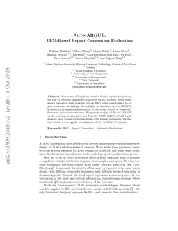 Auto-ARGUE: LLM-Based Report Generation Evaluation