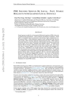 PDE Solvers Should Be Local: Fast, Stable Rollouts with Learned Local Stencils