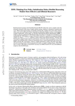 Thinking-Free Policy Initialization Makes Distilled Reasoning Models More Effective and Efficient Reasoners