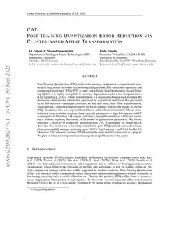 Cat: Post-Training Quantization Error Reduction via Cluster-based Affine Transformation