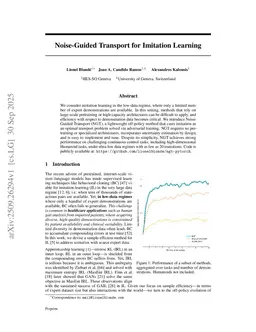 Noise-Guided Transport for Imitation Learning