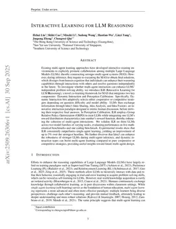 Interactive Learning for LLM Reasoning