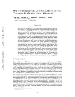 One-Token Rollout: Guiding Supervised Fine-Tuning of LLMs with Policy Gradient