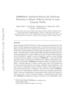 SafeBehavior: Simulating Human-Like Multistage Reasoning to Mitigate Jailbreak Attacks in Large Language Models