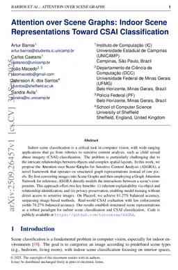 Attention over Scene Graphs: Indoor Scene Representations Toward CSAI Classification