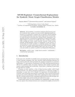MUSE-Explainer: Counterfactual Explanations for Symbolic Music Graph Classification Models