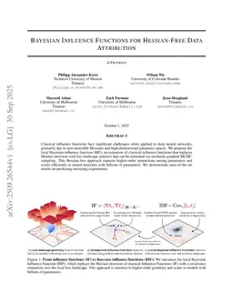 Bayesian Influence Functions for Hessian-Free Data Attribution