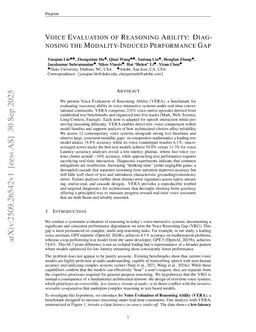 Voice Evaluation of Reasoning Ability: Diagnosing the Modality-Induced Performance Gap