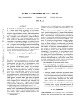 Source Separation for A Cappella Music