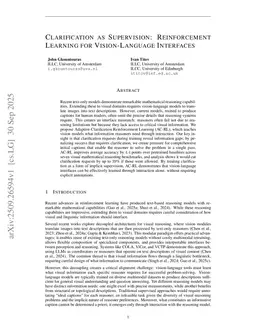 Clarification as Supervision: Reinforcement Learning for Vision-Language Interfaces