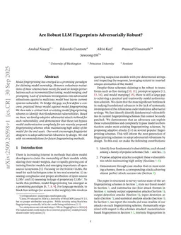 Are Robust LLM Fingerprints Adversarially Robust?