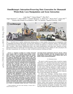 OmniRetarget: Interaction-Preserving Data Generation for Humanoid Whole-Body Loco-Manipulation and Scene Interaction