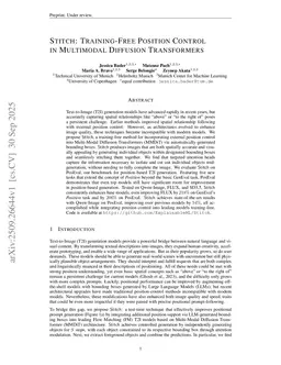 Stitch: Training-Free Position Control in Multimodal Diffusion Transformers