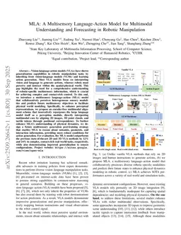 MLA: A Multisensory Language-Action Model for Multimodal Understanding and Forecasting in Robotic Manipulation