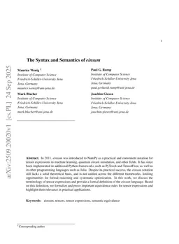 The Syntax and Semantics of einsum