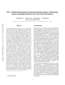PS3: A Multimodal Transformer Integrating Pathology Reports with Histology Images and Biological Pathways for Cancer Survival Prediction