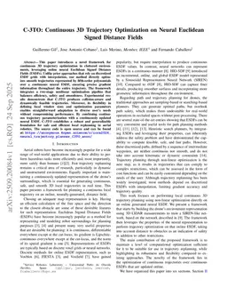 C-3TO: Continuous 3D Trajectory Optimization on Neural Euclidean Signed Distance Fields