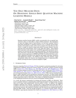 You Only Measure Once: On Designing Single-Shot Quantum Machine Learning Models