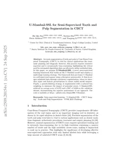 U-Mamba2-SSL for Semi-Supervised Tooth and Pulp Segmentation in CBCT