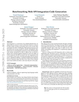 Benchmarking Web API Integration Code Generation