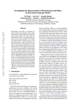 Investigating the Representation of Backchannels and Fillers in Fine-tuned Language Models